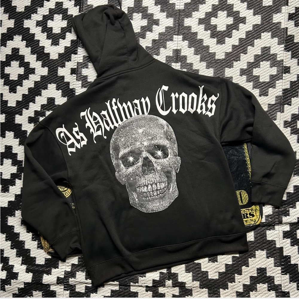 Crooks & Castles Charcoal Hoodie with Logo Detail